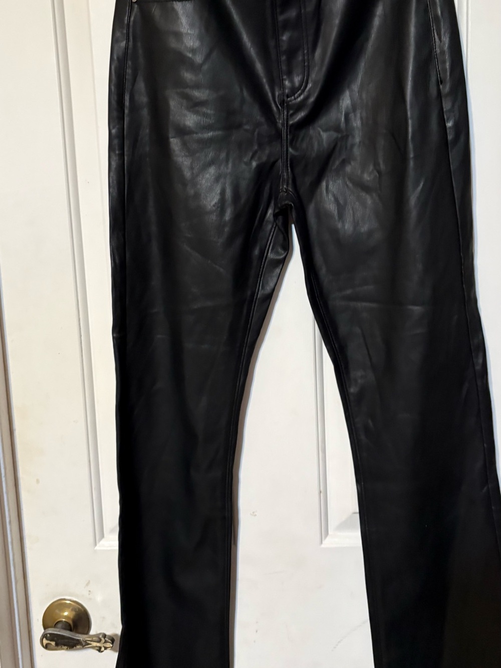 Ann Taylor Black Faux Leather Skinny Pants